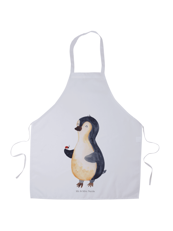 Küchenschürze Pinguin Marienkäfer ohne Spruch in Weiß