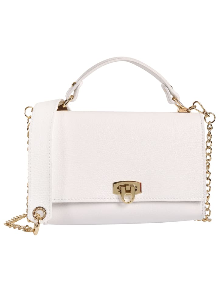 Toscanto Handtasche Leder weiß ca. 23cm