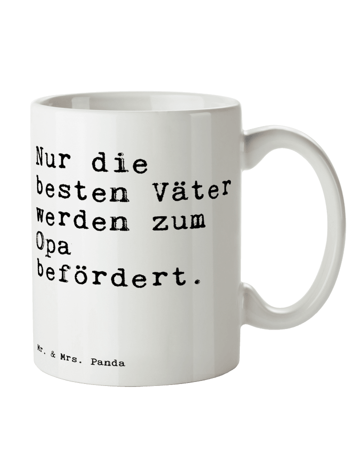 Becher Nur die besten Väter... mit Spruch in Weiß