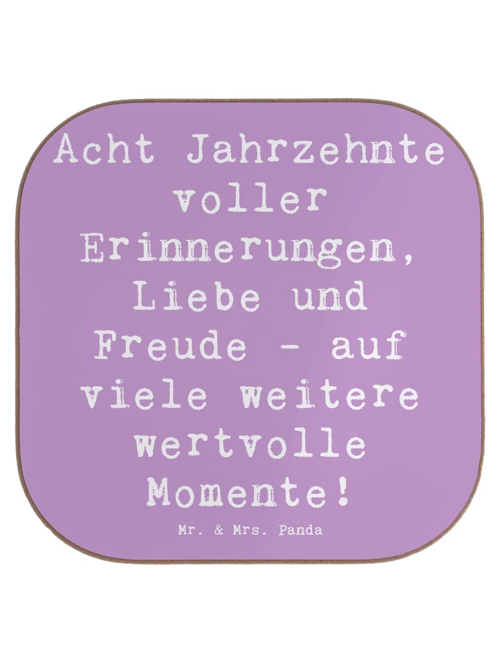 Untersetzer Spruch 80. Geburtstag Erinnerungen ... in Lavendeltraum