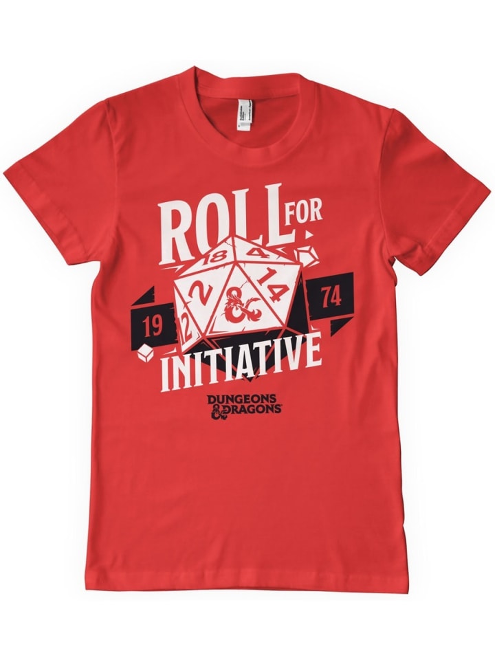T-Shirt "D&D Roll f. Init." in Rot