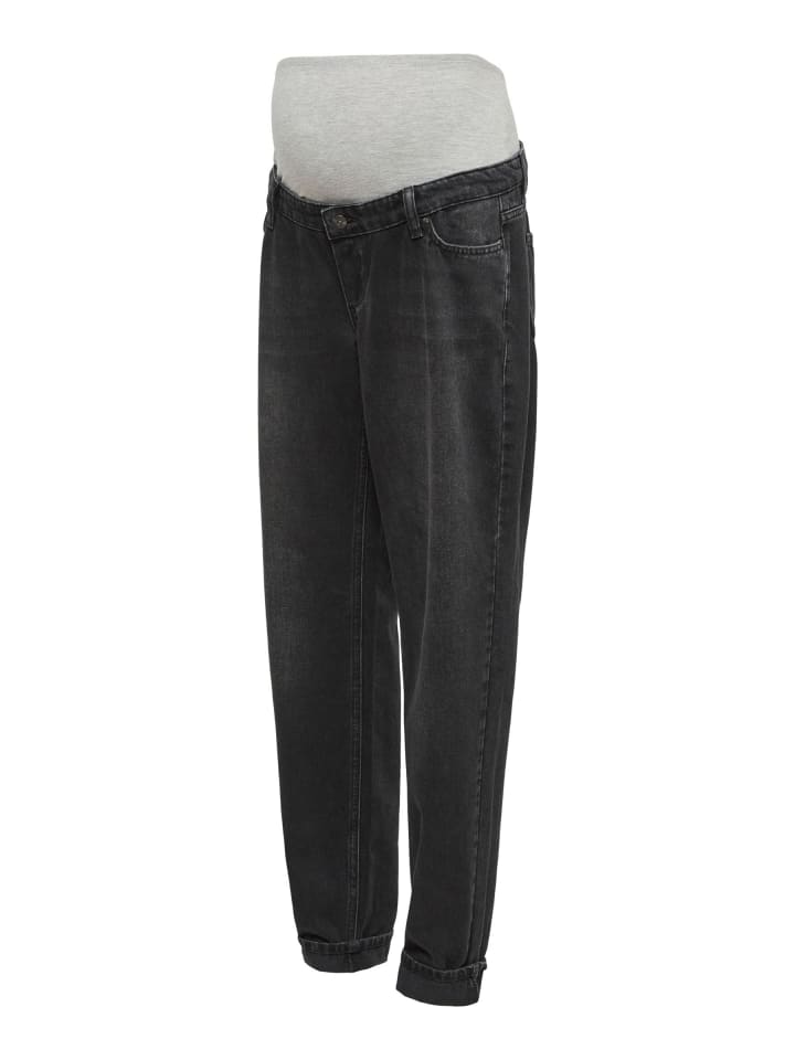 Mom Fit Umstandsjeans in Black Denim 1