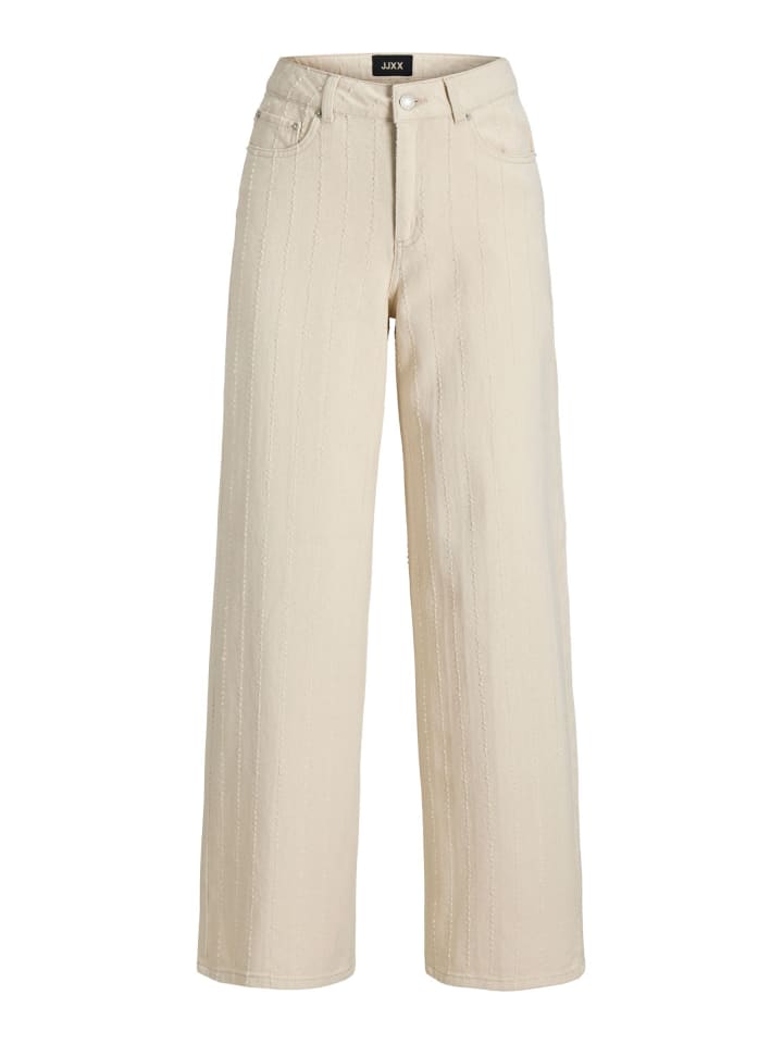 Hosen mit weitem Bein in Ecru