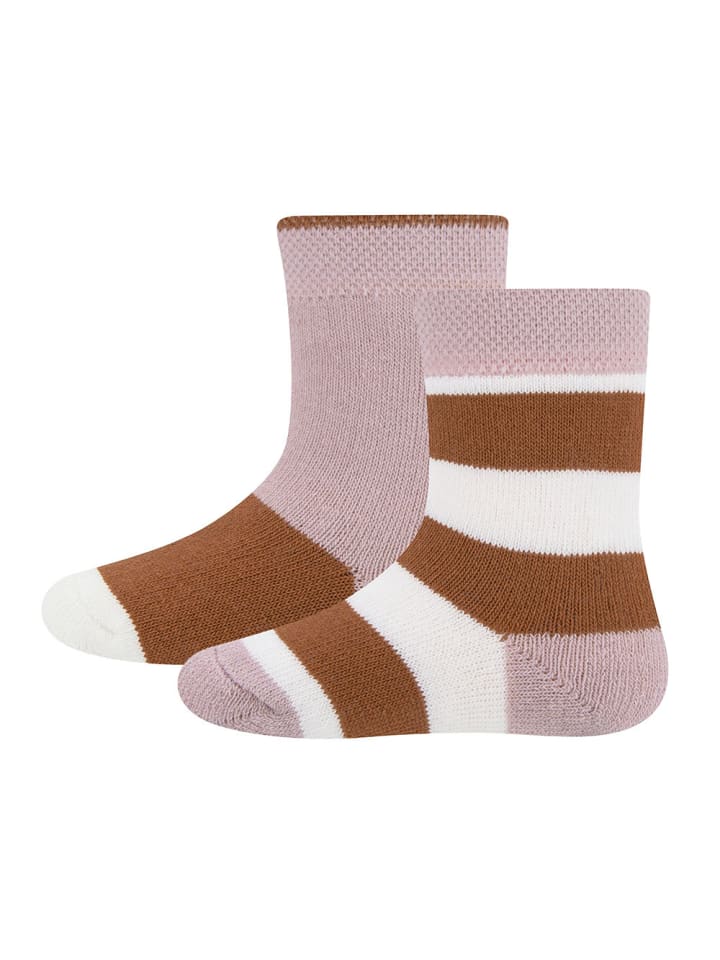 2er-Set Socken 2er Pack Ringel in latte-pergament-rosenrauch