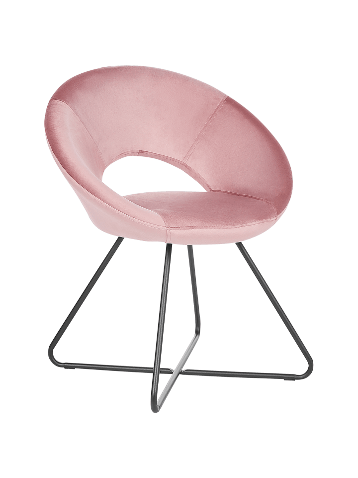 Esszimmerstuhl RACHEL in Rosa/Schwarz - (W) 65 x (H) 77 x (L) 57 cm