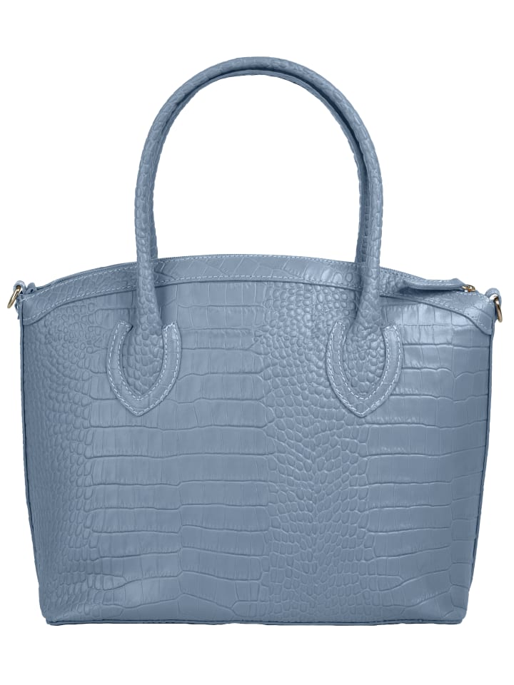 Handtasche echt Leder in blau