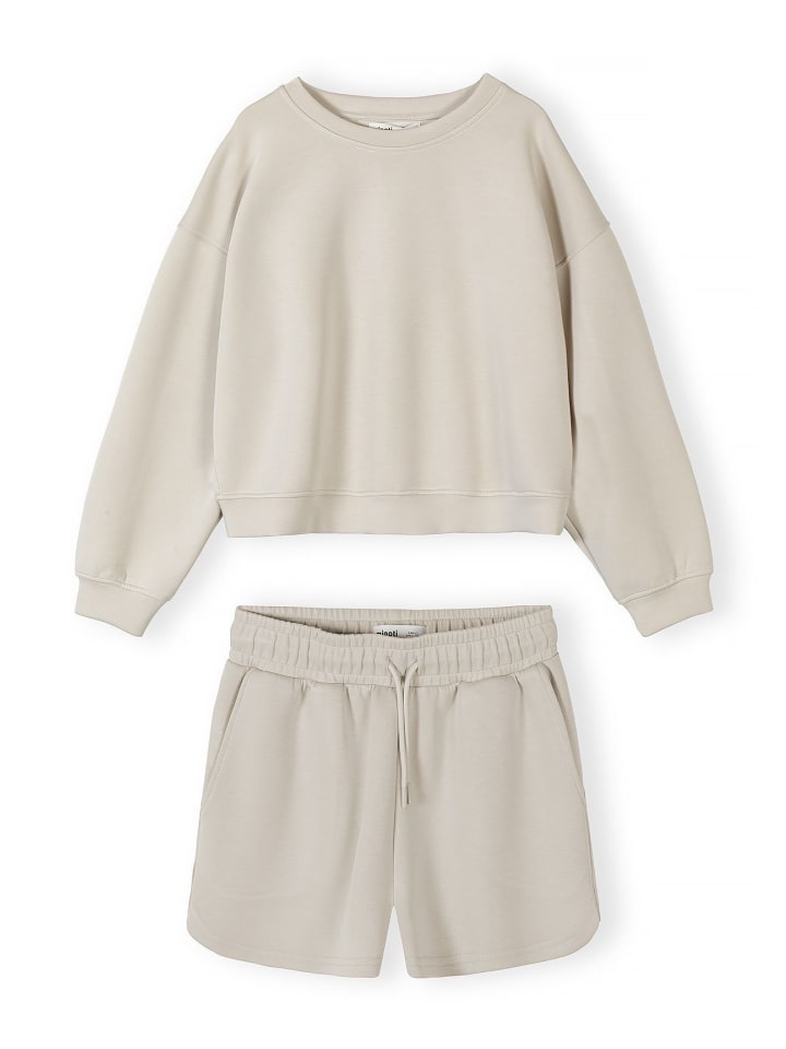 2-tlg Bluse & Shorts 30SCUBA304 in Beige