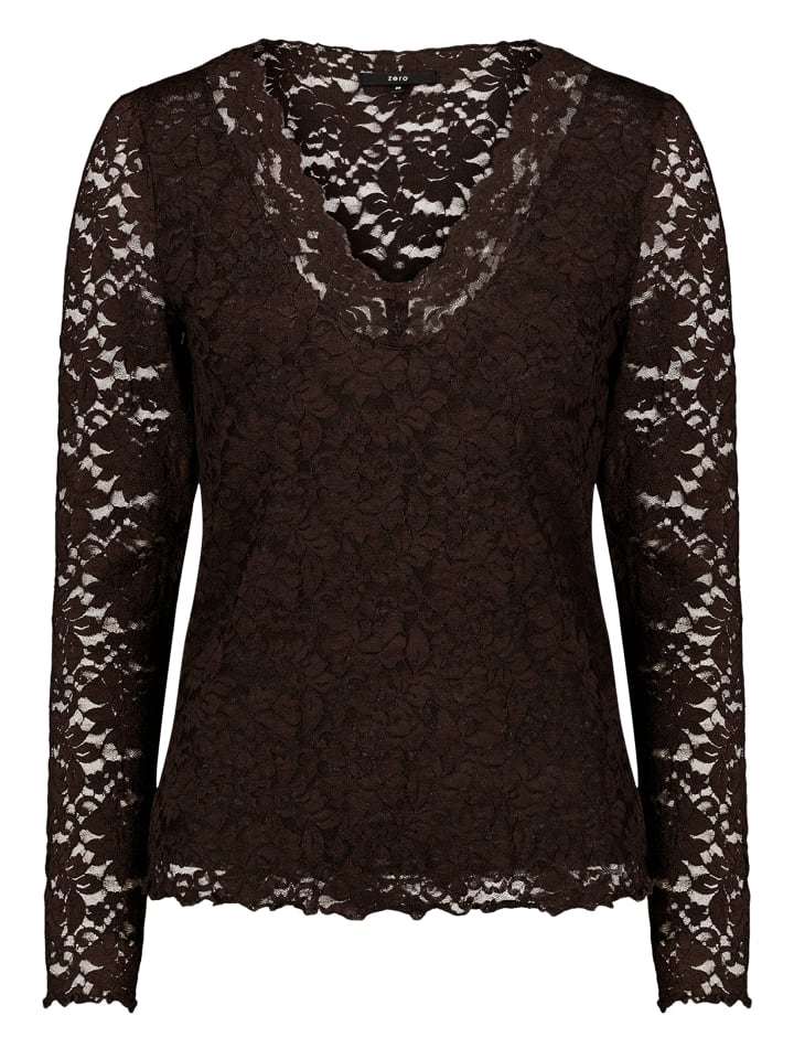 Langarm-Shirt unifarben in Chocolate Plum