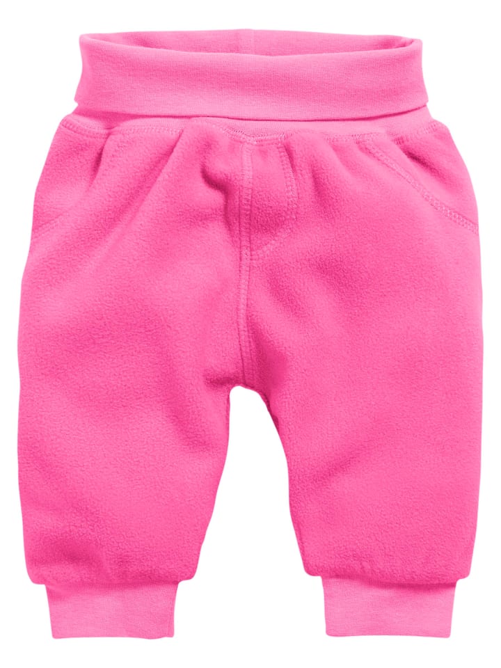Baby Pumphose Fleece mit Strickbund in Pink