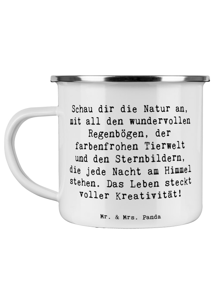 Trinkbecher Spruch Kreativität im Leben mit Spruch in Weiß
