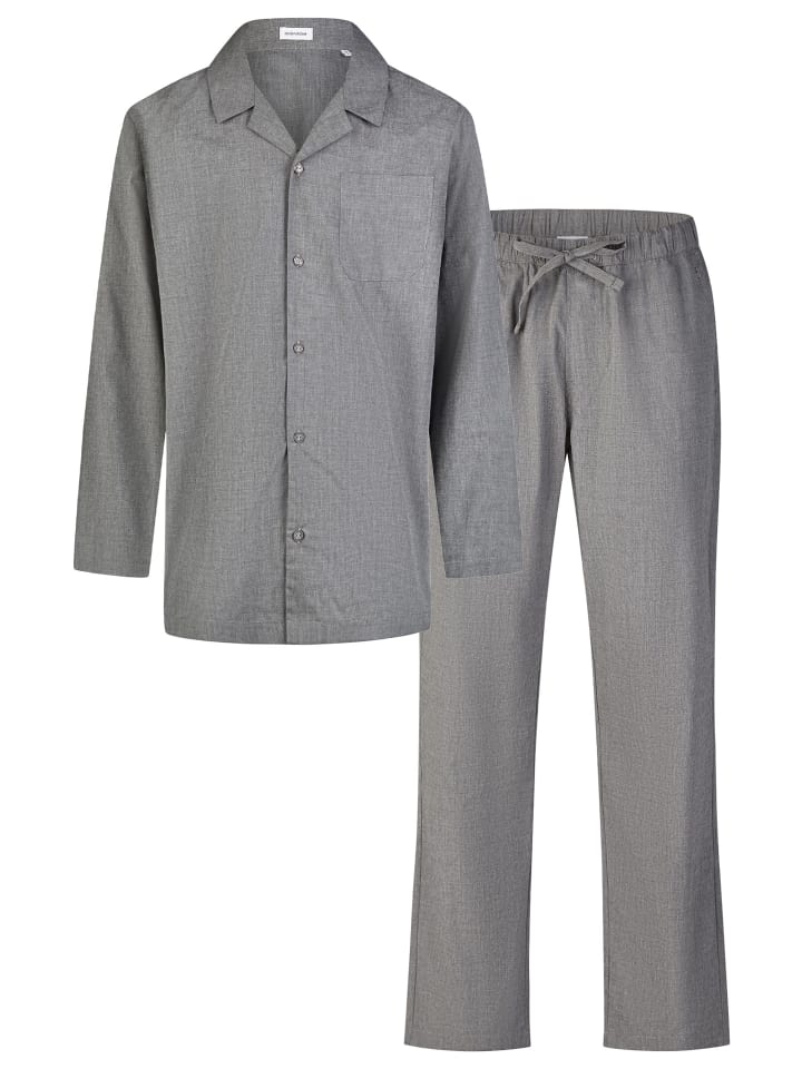 Pyjama Classic Fil a Fil in Anthrazit