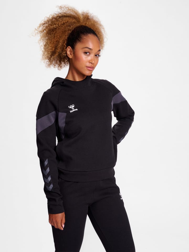 Kapuzenpullover Raglanärmel Hmltravel Damen in BLACK