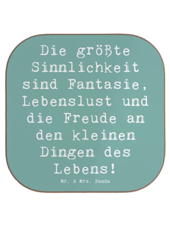 Untersetzer Spruch Sinnlichkeit und Freude mit ... in Meeresbrise