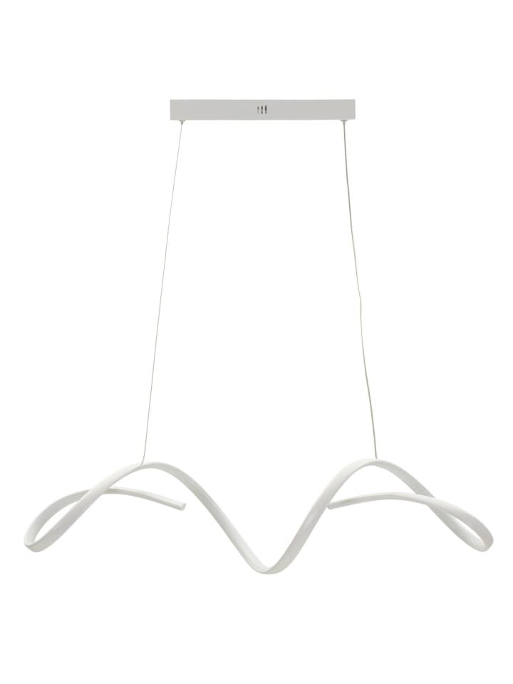 Weißer LED-Kronleuchter aus Metall mit 3 Leuchten, 80 x 20 x 120 cm