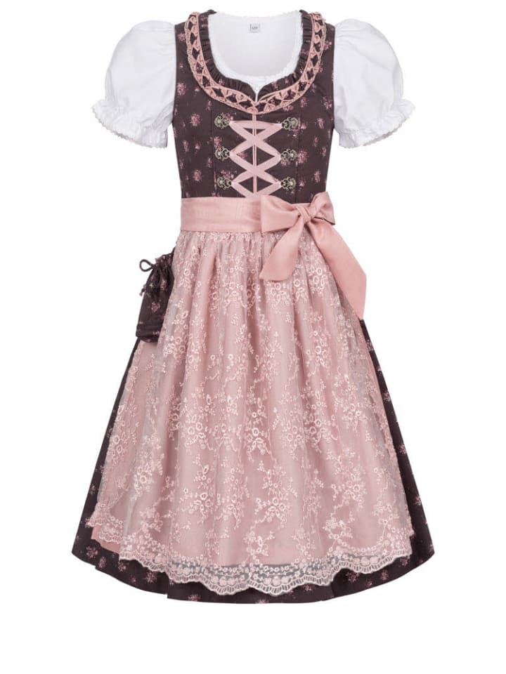 Kinderdirndl 3-teilig Rosalie in Bordeaux
