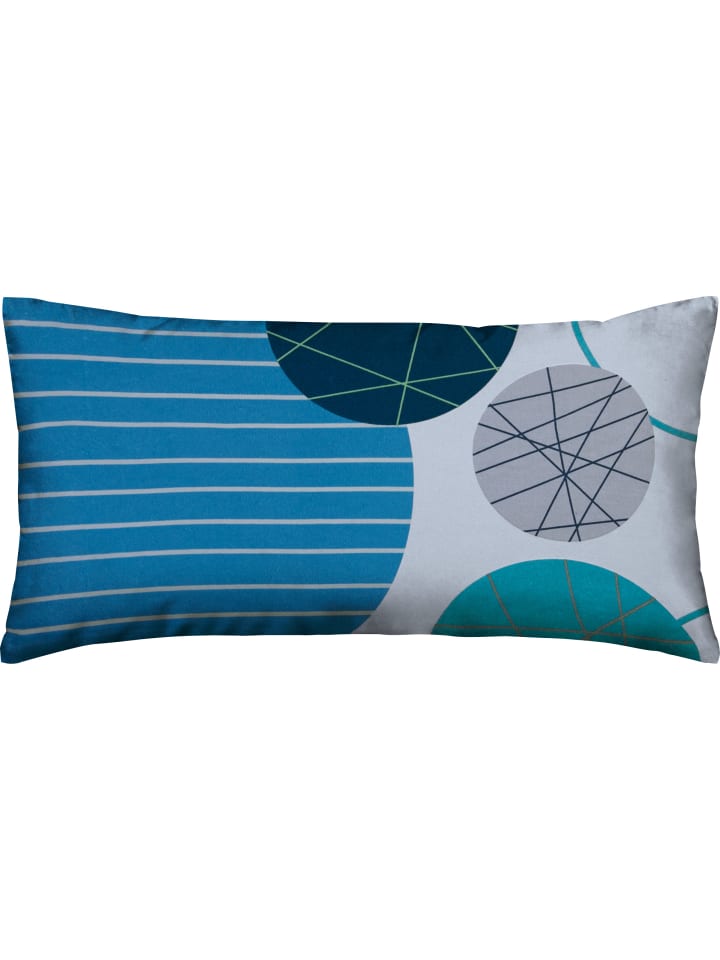 Edel Flanell Kissenbezug in blau-grau