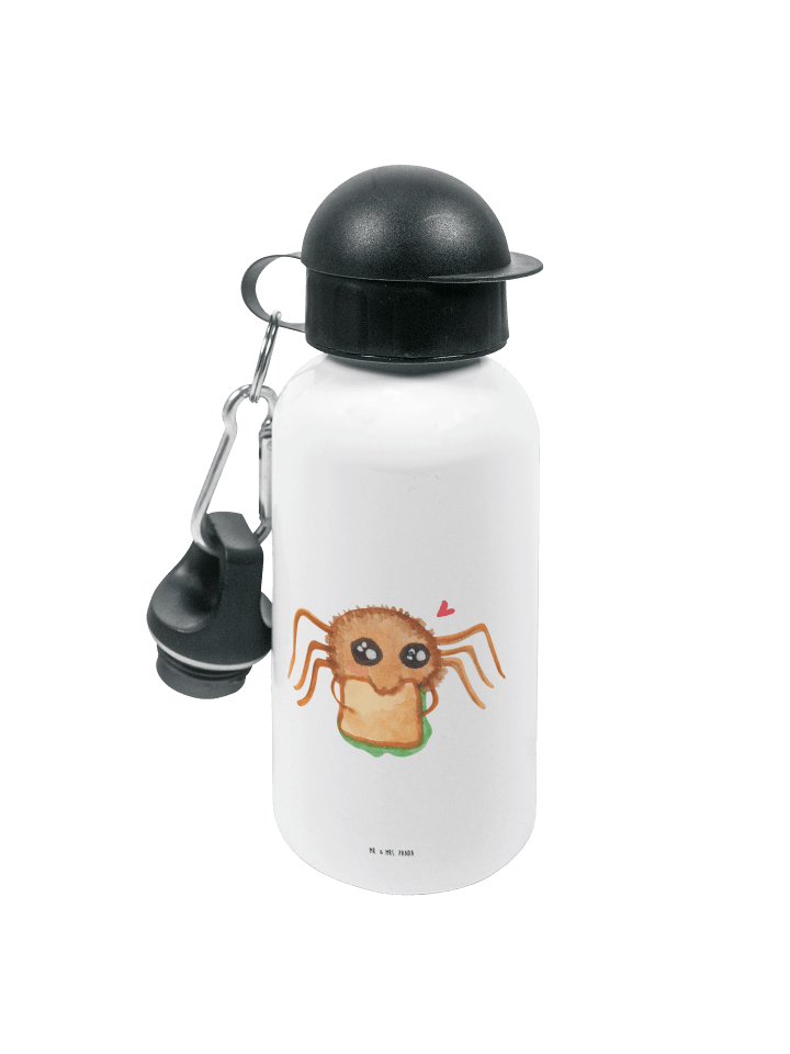Trinkflasche Spinne Agathe Sandwich ohne Spruch in Weiß