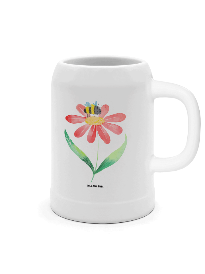 Bierkrug Hummel Blume ohne Spruch in Weiß