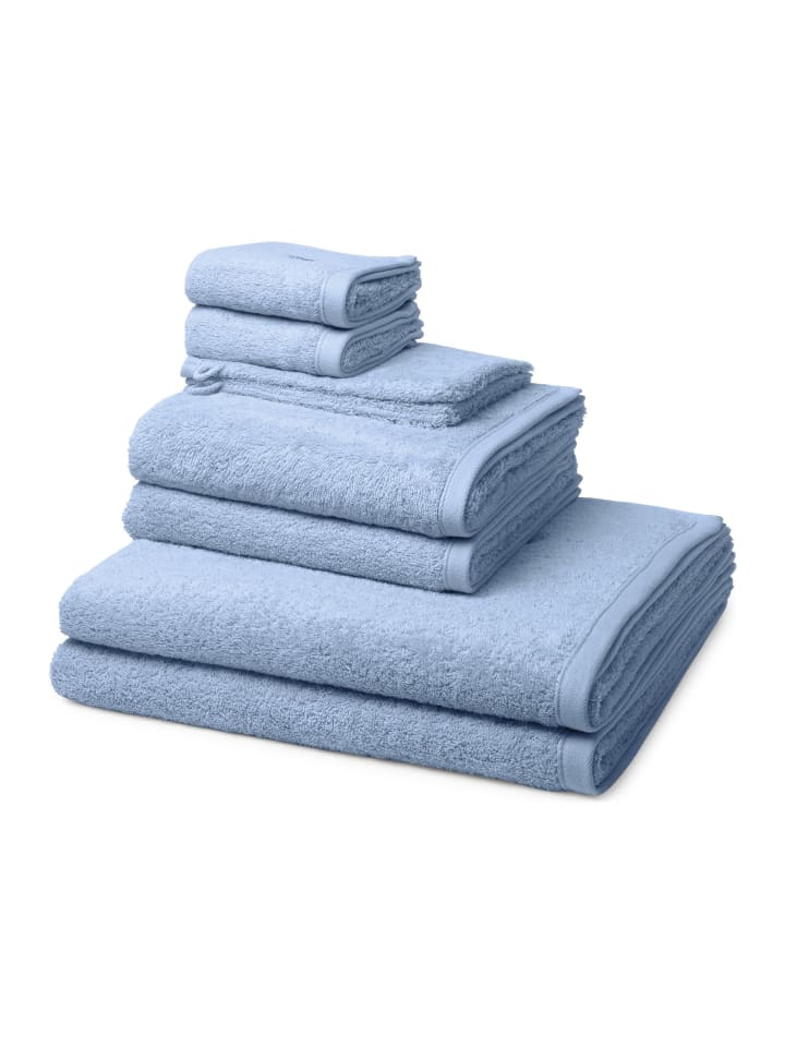 2 X Wasch- 2 X Gäste- 2 X Dusch- 2 X Handtuch im Set Vita in Himmelblau