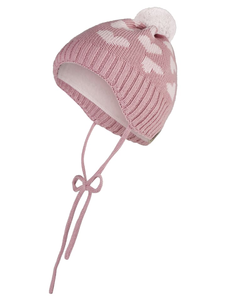 Bommelmütze Herzen in rosa
