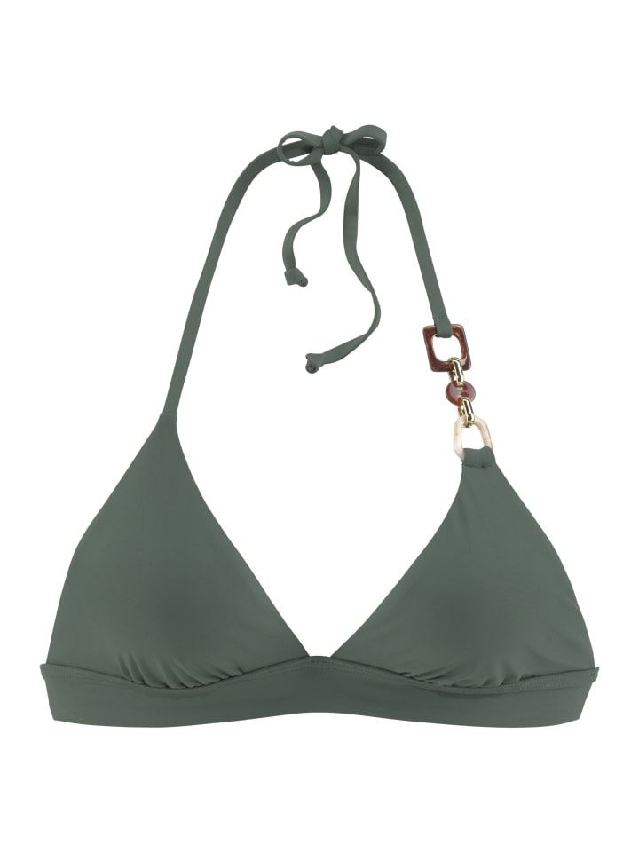Triangel-Bikini-Top in oliv