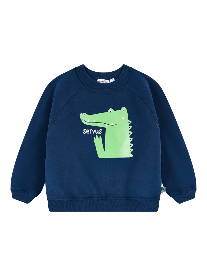 Sweatshirt Krokodil in Blau