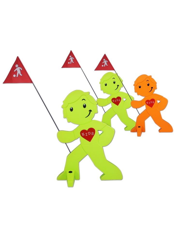 StreetBuddy Warnfigur für Kindersicherheit in Grün und Orange, 3-er Pack (2/1)