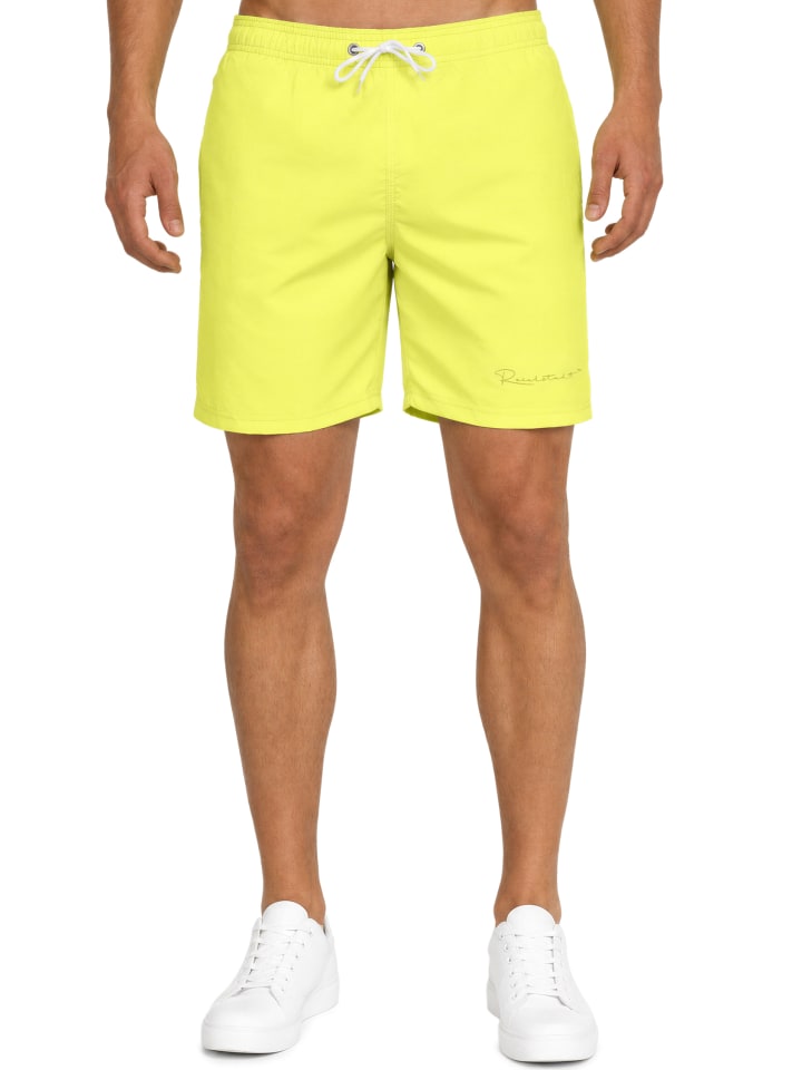 Herren Regular Fit Shorts Mid Waist in Neon Yellow