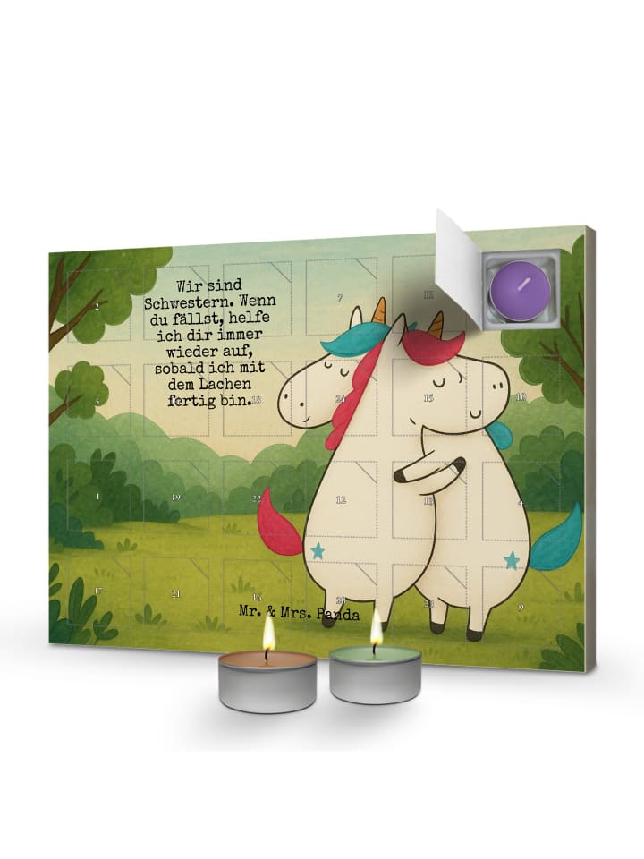 Adventskalender Einhörner Umarmen Design mit Sp... in Weiß