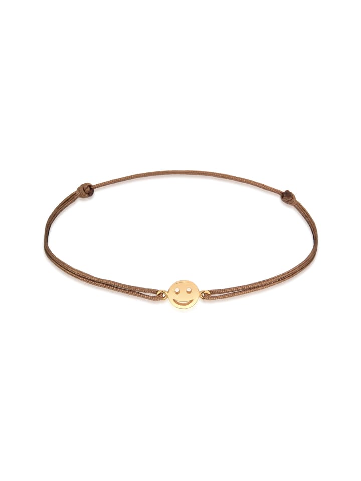 Armband 925 Sterling Silber mit Smiling Face, Smiling Face in Braun