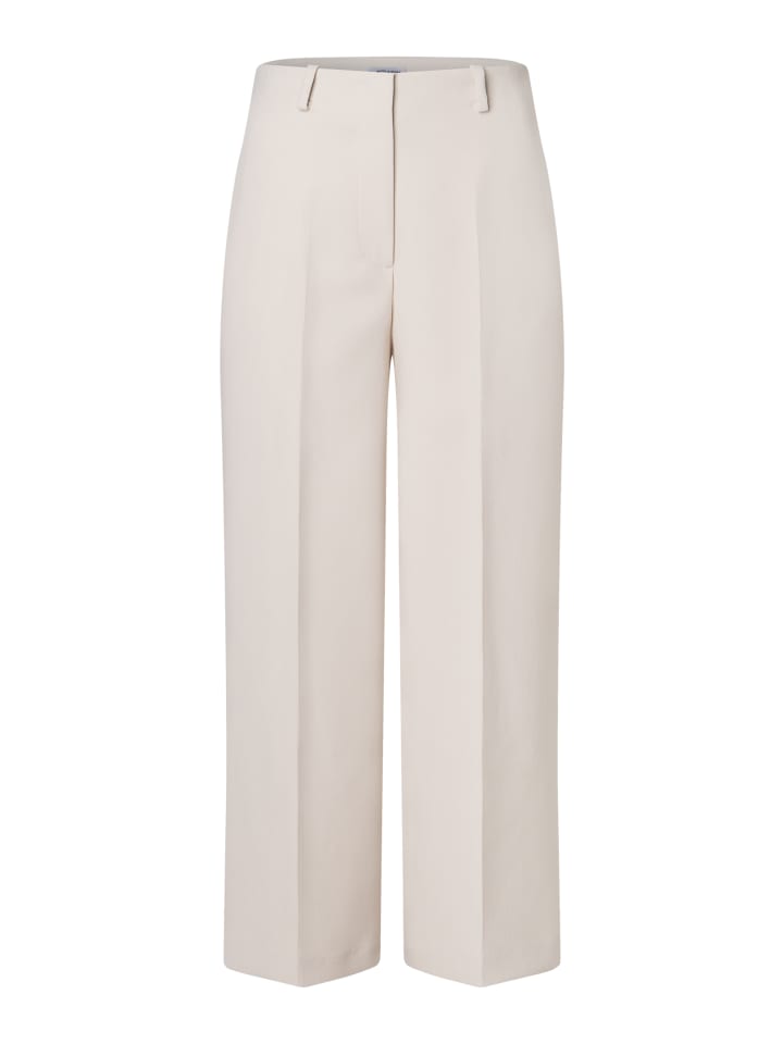 weite, klassische, verkürzte Hose in powder cream