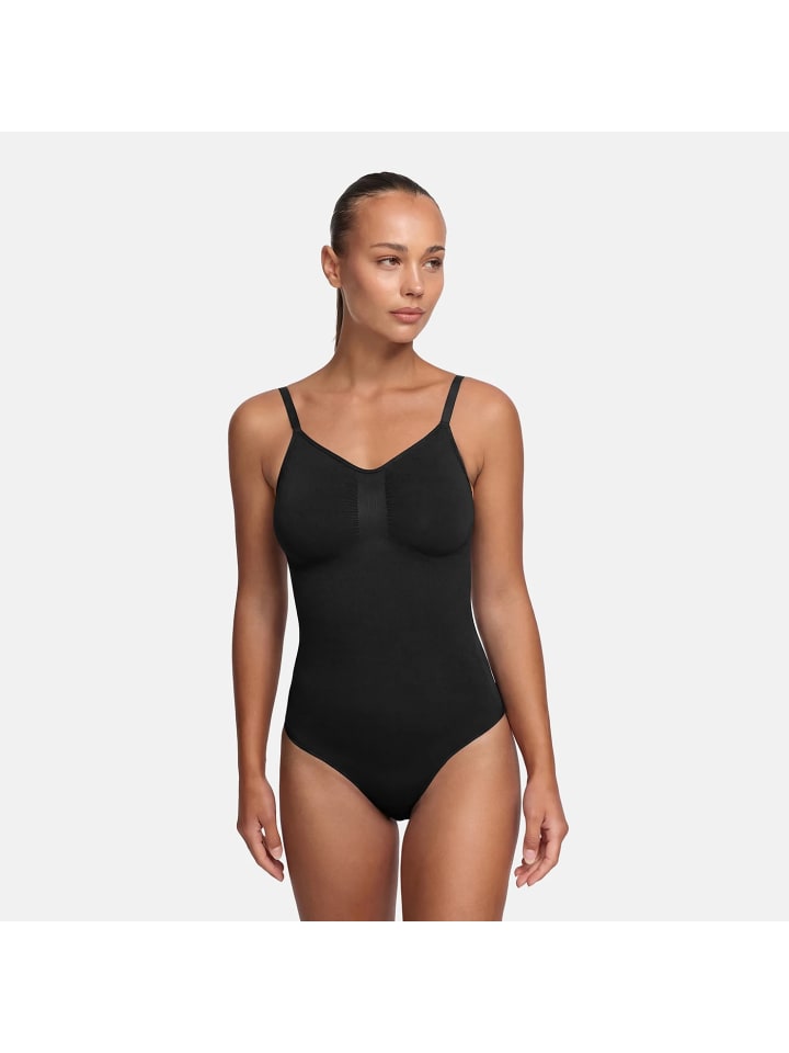 Figurformender Body mit String in Schwarz