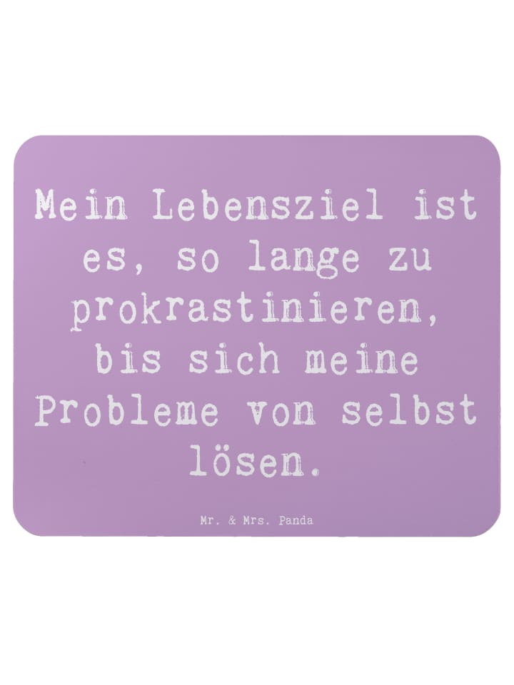 Mousepad Spruch Lebensziele Prokrastination mit... in Lavendeltraum