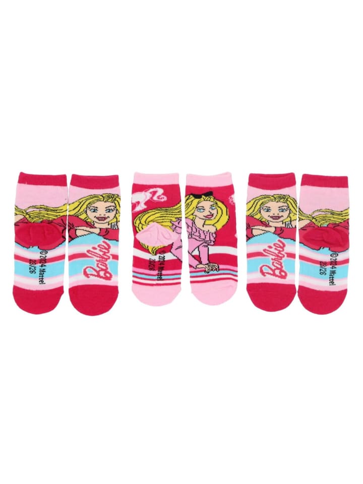 Barbie Kinder Socken – 3er-Pack Söckchen für kleine Fashionistas in rosa