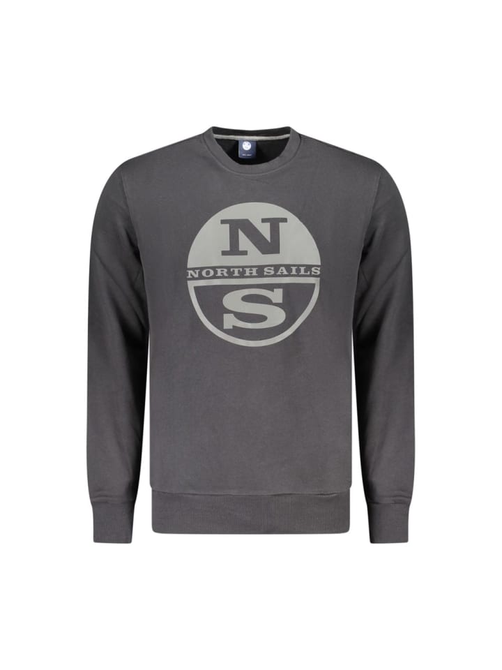 Schwarz Baumwolle Herren Sweatshirt