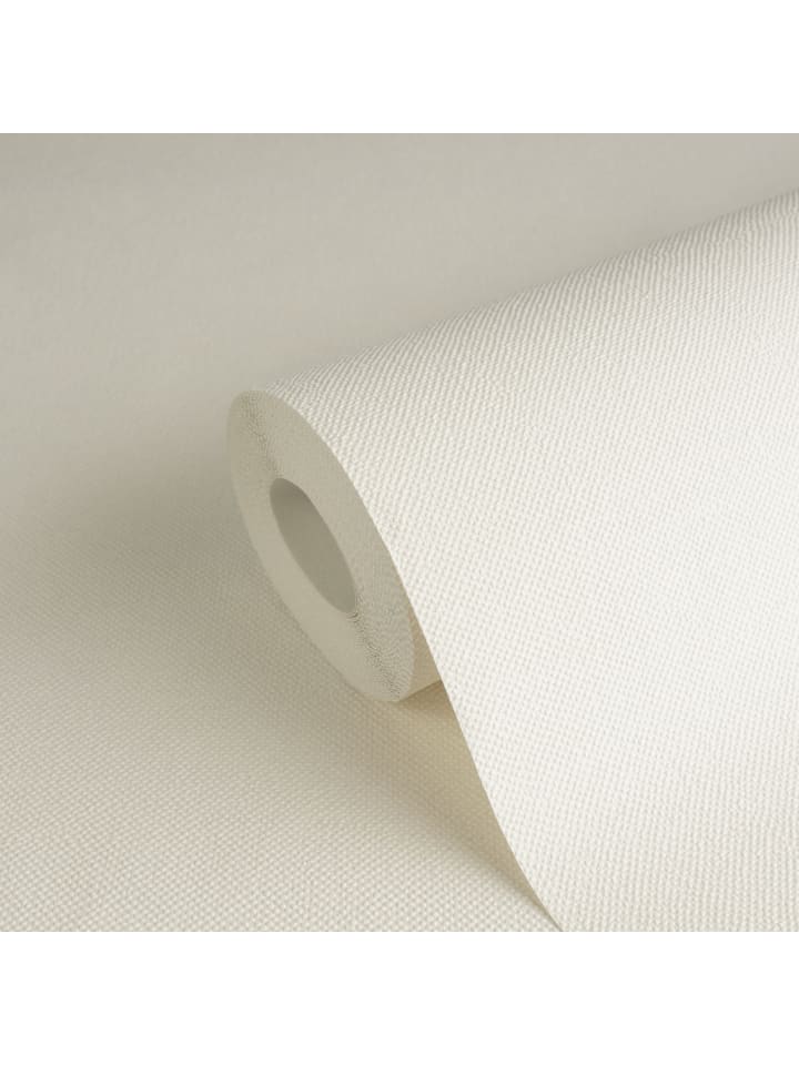 Tapete Linen Style in Cremeweiß