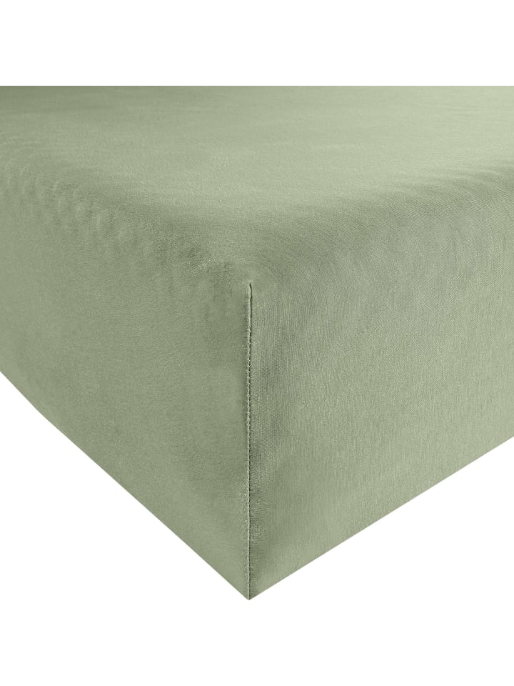 Interlock-Jersey Spannbettlaken Nürnberg in jade