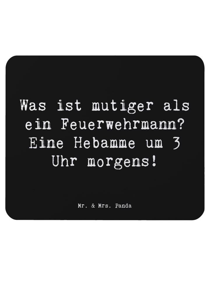 Mouse Pad Spruch Mutige Hebamme mit Spruch in Schwarz