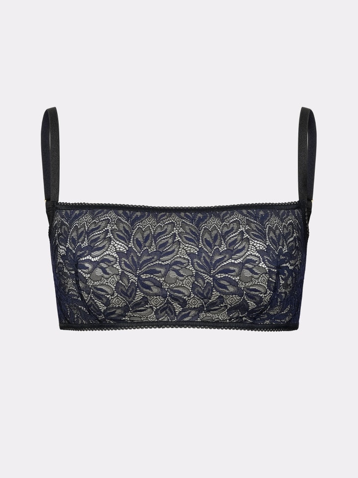 ICONIC LACE BANDEAU BRALETTE in schatten schwarz