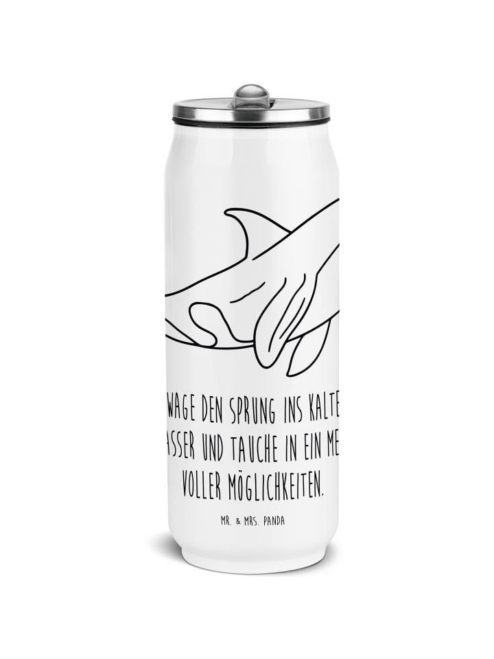 Thermobecher Orca mit Spruch in Weiß