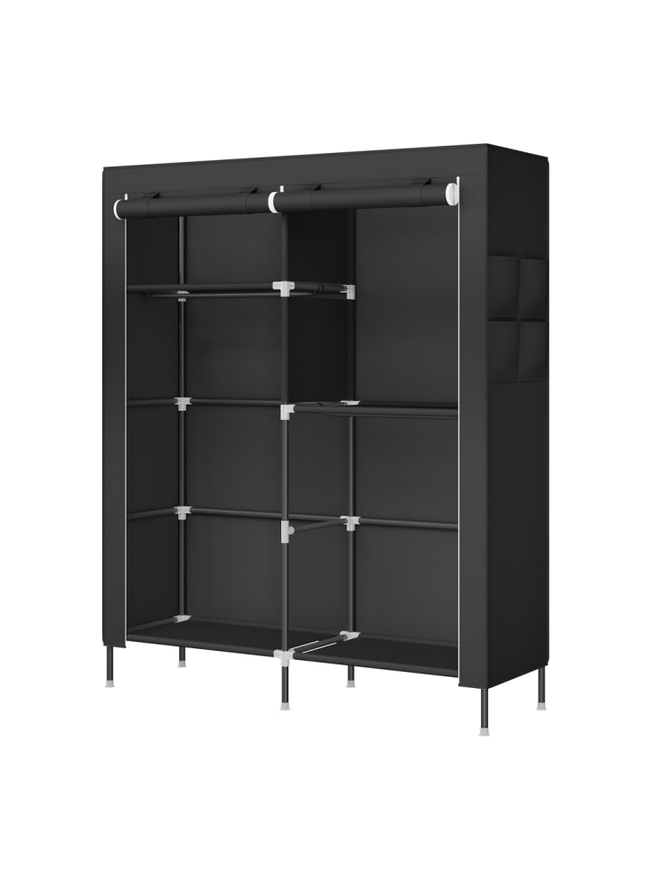 Schrank Rylan in Schwarz - (B)127 x (H)180 x (T)45 cm