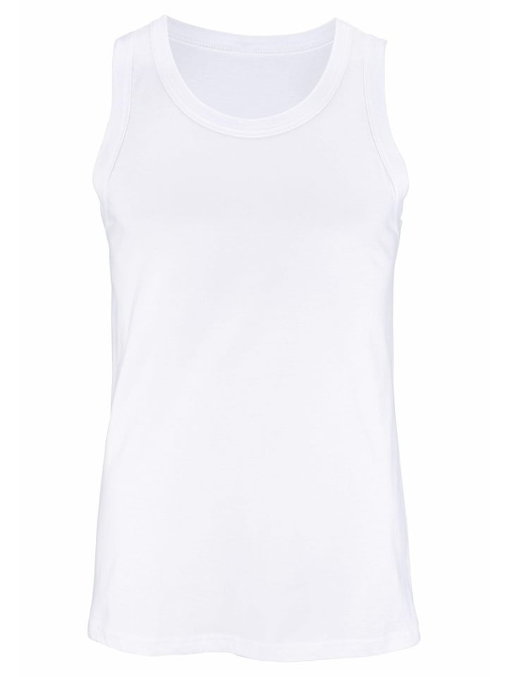 Tanktop in grau-meliert, weiß, schwarz