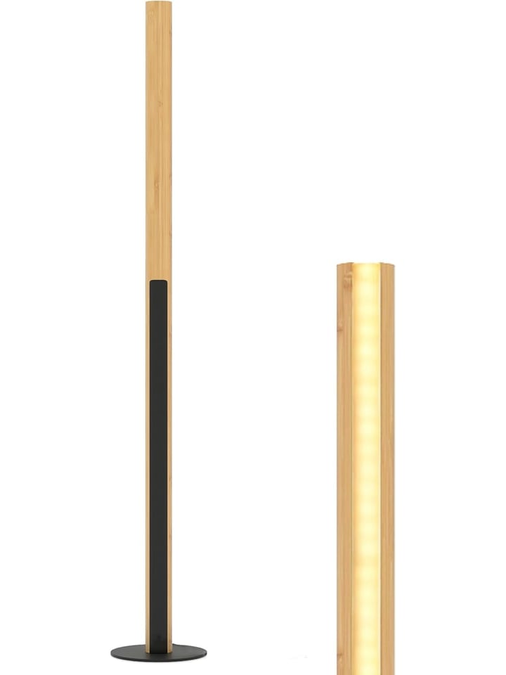 122cm LED Stehlampe Bambus in Hellbraun