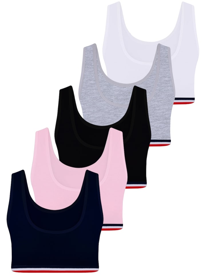5er Set Bustier - Streifen - Bunt