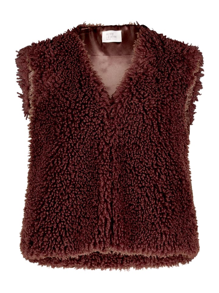 Plüschweste unifarben in Dark Maroon