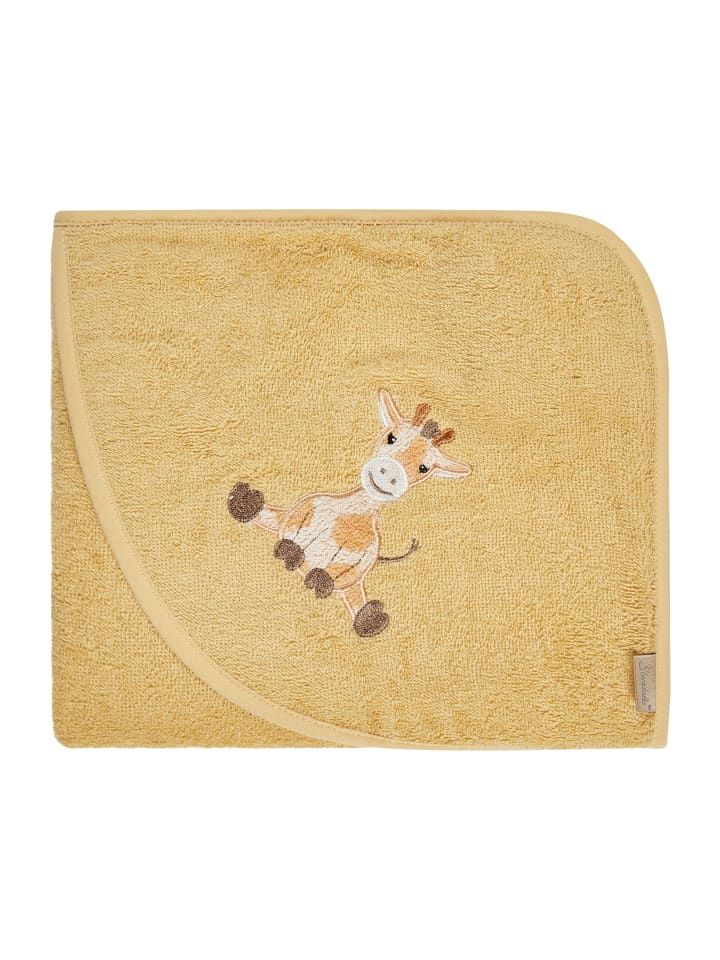 Kapuzenbadetuch 80x80 cm GIRAFFE Kaya in ocker