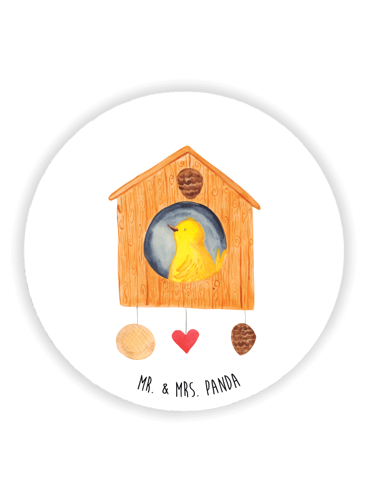 Magnet Vogel Haus ohne Spruch in Weiß