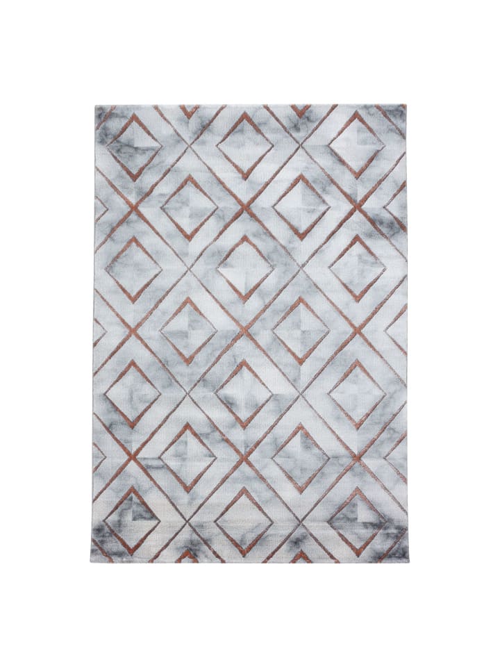 Kurzflor Teppich Nauro in Bronze