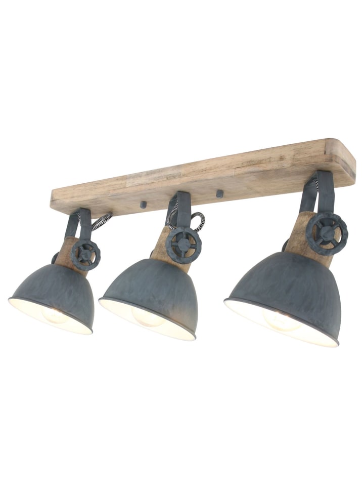 Spot Strahler (B)19 x (L)59 x (H)23 cm in Holz Grau