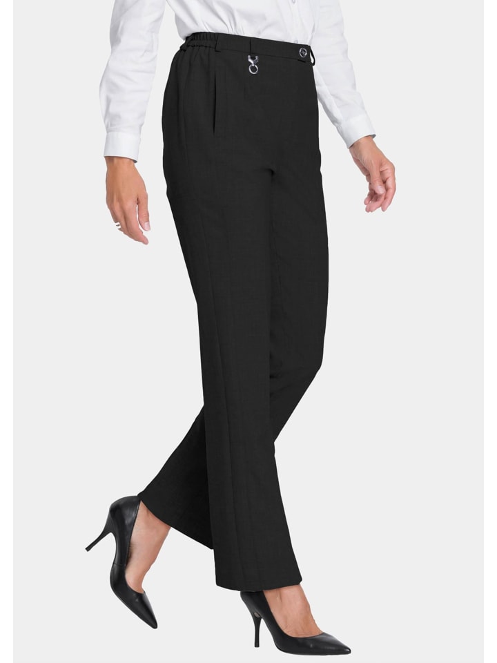 Elegante Stretchhose mit Bügelfalten in schwarz